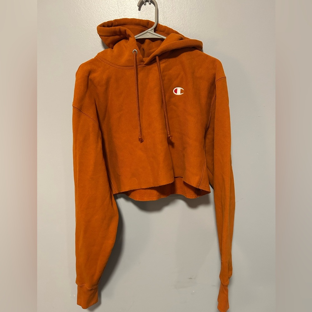 Champion crop hoodie burnt orange